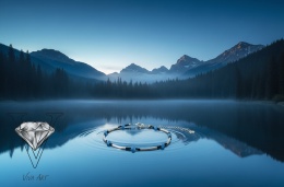 NIEBIESKA BRANSOLATKA Z KAMIENIA KOCIE OKO I SREBRA OD VIVA JEWELRY & ART