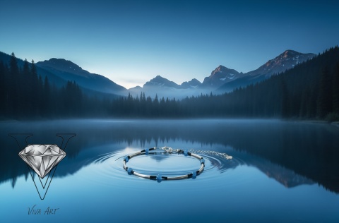 NIEBIESKA BRANSOLATKA Z KAMIENIA KOCIE OKO I SREBRA OD VIVA JEWELRY & ART