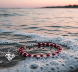 BRANSOLETKA Z KORALA I SREBRA W KOLORZE CZERWONYM I SREBRNYM OD VIVA JEWELRY & ART