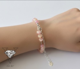 UROCZA RÓŻOWA BRANSOLETKA Z PRZEDŁUŻKĄ OD VIVA JEWELRY & ART