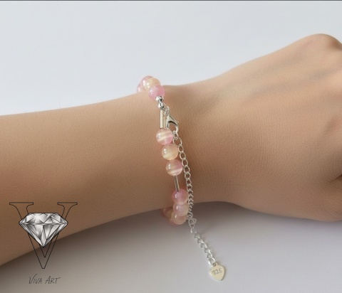 UROCZA RÓŻOWA BRANSOLETKA Z PRZEDŁUŻKĄ OD VIVA JEWELRY & ART