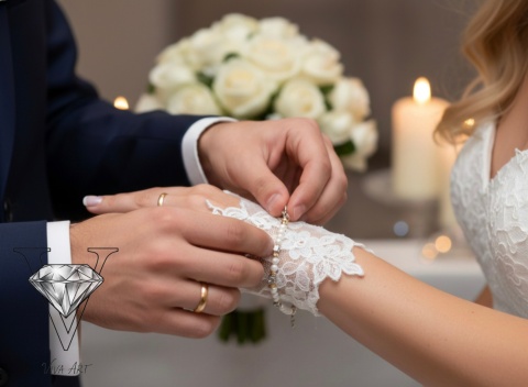 BŁYSZCZĄCA BRANSOLETKA PEREŁ, CYRKONII I SREBRA POZŁACANEGO OD VIVA JEWELRY & ART