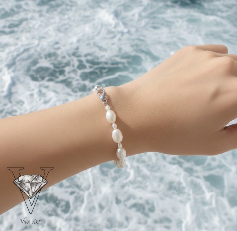 BRANSOLETKA Z PEREŁ NATURALNYCH VIVA JEWELRY & ART