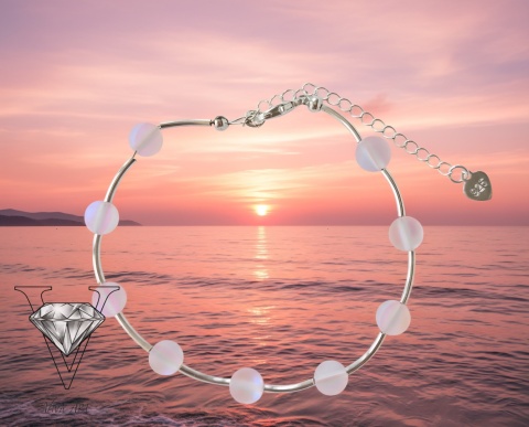 RÓŻOWA BRANSOLETKA ZE SPEKTROLITU I SREBRA OD VIVA JEWELRY & ART