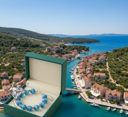 NIEBIESKO RÓŻOWA BRANSOLETKA ZCHALCEDONU I HEMATYTU OD VIVA JEWELRY & ART