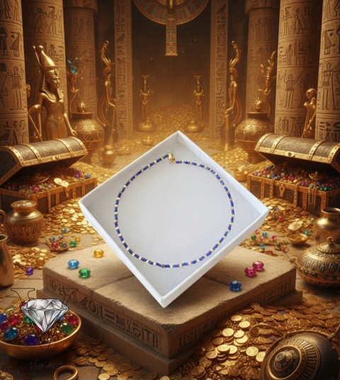 NASZYJNIK Z HEMATYTÓW ZŁOTYCH W KSZTAŁCIE SERDUSZEKH W KSZTAŁCIE