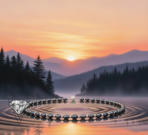 ELEGANCKI NASZYJNIK Z CZARNYCH PEREŁ I SREBRA OD VIVA JEWELRY & ART