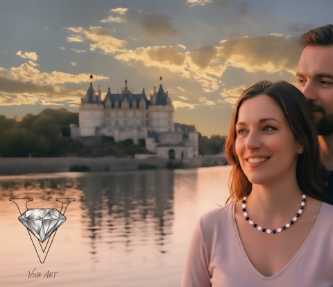 ELEGANCKI NASZYJNIK ZE SPEKTROLITU I LAPIS LAZULI ZE SREBREM OD VIVA JEWELRY & ART