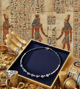 NASZYJNIK Z HEMATYTÓW I SREBRA vVIVA JEWELRY & ART