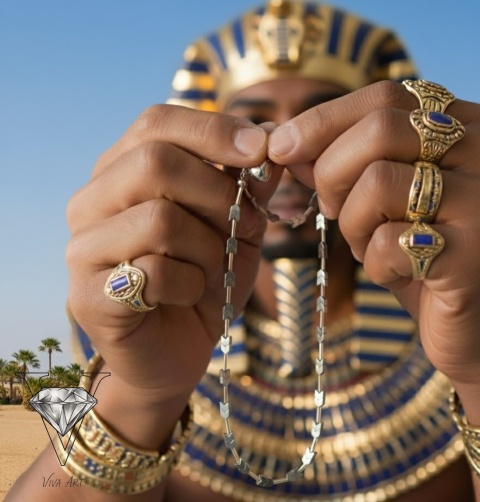 NASZYJNIK SREBRNE HEMATYTY I ZAPIĘCIE MAGNETYCZE AUTORSTWA VIVA JEWELRY & ART