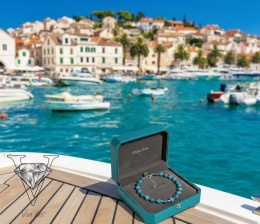 NIEBIESKO RÓŻOWY NASZYJNIK Z CHALCEDONU I HEMATYTU OD VIVA JEWELRY & ART