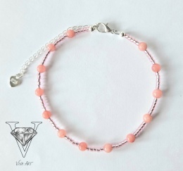 RÓŻWA UROCZA BRANSOLETKA Z CHALCEDONU Z PREDŁUŻKĄ OD VIVA JEWELRY & ART