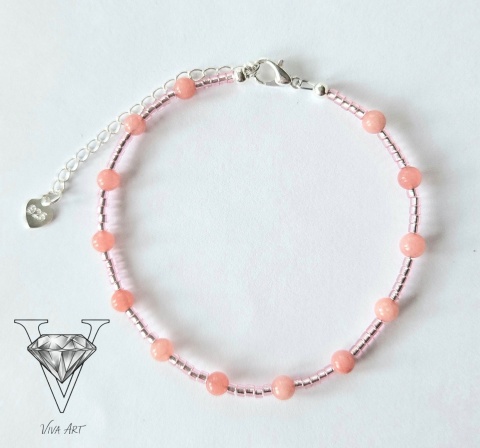 RÓŻWA UROCZA BRANSOLETKA Z CHALCEDONU Z PREDŁUŻKĄ OD VIVA JEWELRY & ART