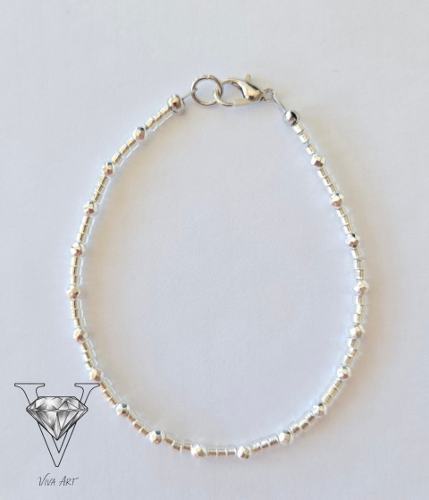 UNIKATOWA BRANSOLETKA Z FASETOWANEGO SREBRZYSTEGO HEMATYTU OD VIVA JEWELRY & ART