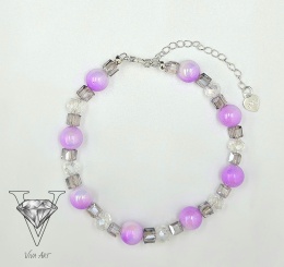 UROCZA RÓŻOWO PRZEJRZYSTA BRANSOLETKA OD VIVA JEWELRY
