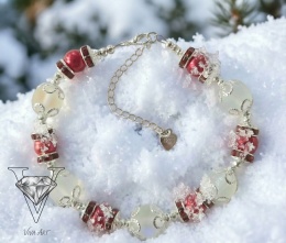 BRANSOLETKA Z KAMIENIA KSIĘŻYCOWEGO I SREBRA