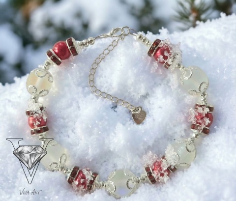 BRANSOLETKA Z KAMIENIA KSIĘŻYCOWEGO I SREBRA