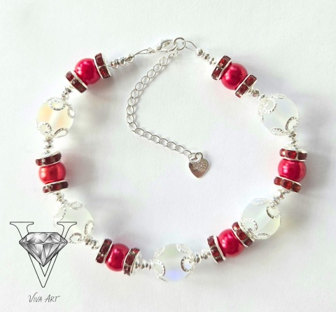 BRANSOLETKA MAGIA ŚWIĄT - NATURALNY KAMIEŃ KSIĘŻYCOWY I SREBRO 925 - PREZENT POD CHOINKĘ