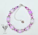 RÓZOWA BRANSOLETKA ZE SREBREM OC VIVA JEWELRY