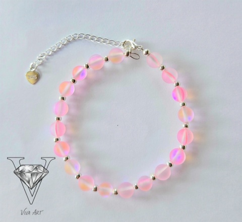 BRANSOLETKA SREBRNA Z OPALU W KOLORZE RÓŻOWYM OD VIVA JEWELRY & ART