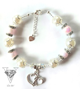 BIAŁO RÓŻOWA BRANSOLETKA OD VIVA JEWELRY