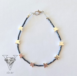 WYJĄTKOWA BRANSOLETKA ZE SREBRNYCH HEMETYTÓW