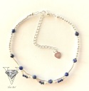 BRANSOLETKA ZIMOWY BŁĘKIT - NATURALNY LAPIS LAZULI I SREBRO 925 - UNIKATOWA BIŻUTERIA HANDMADE