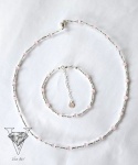 NASZYJNIK I BRANSOLETKA Z RÓŻOWEGO KOCIEGO OKA I SREBRNYCH KULECZEK OD VIVA JEWELRY & ART