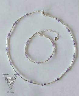 KOMPLET NASZYJNIK ZAPIĘCIE MAGNETYCZNE I BRANSOLETKA Z PRZEDŁUŻKĄ OD VIVA JEWELRY $& ART