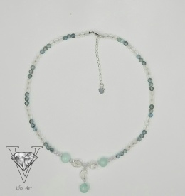 NASZYJNIK Z ZIELONEGO MALACHITU Z ZAWIESZKĄ OD VIVA JEWELRY & ART