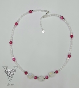 OBRAZ NASZYJNIKA RÓŻOWO BIAŁEGO OD VIVA JEWELRY