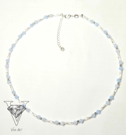 NIEBIESKO BIAŁY NASZJNIK Z AKWAMARYNU NA ŚLUB OD VIVA JEWELRY & ART