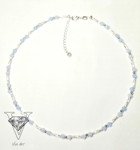 NIEBIESKO BIAŁY NASZJNIK Z AKWAMARYNU NA ŚLUB OD VIVA JEWELRY & ART