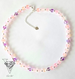 RÓZOWO FOILETOWA BRANSOLETKA ZIMOWA OD VIVA JEWELRY & ART