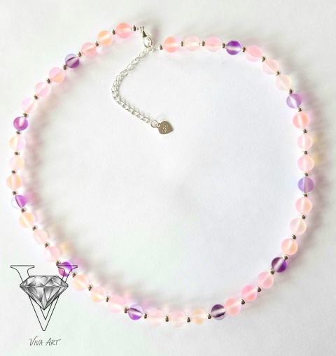 RÓZOWO FOILETOWA BRANSOLETKA ZIMOWA OD VIVA JEWELRY & ART