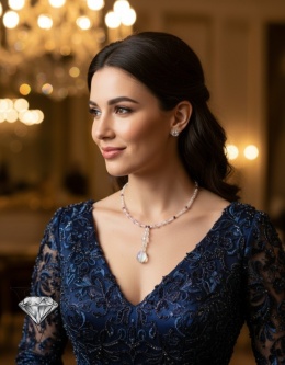 NASZYJNIK Z NATURALNYMI RUBINAMI Z KRYSZTAŁEMGÓRSKIM