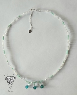 NASZYJNIK ZE SZMARAGDÓW, AGATU I KRYSZTAŁU GÓRSKIEGO