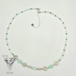 NASZYJNIK ZIELONY ZE SREBREM OD VIVA JEWELRY
