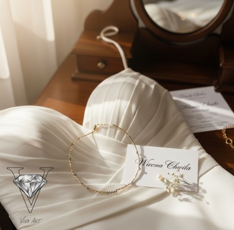 NASZYJNIK Z CYRKONII I SREBRA POZŁACANEGO