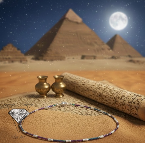 KOLOROWY NASZYJNIK Z HEMATYTÓW W KSZTAŁCIE TRÓJKATÓW OD VIVA JEWELRY & ART